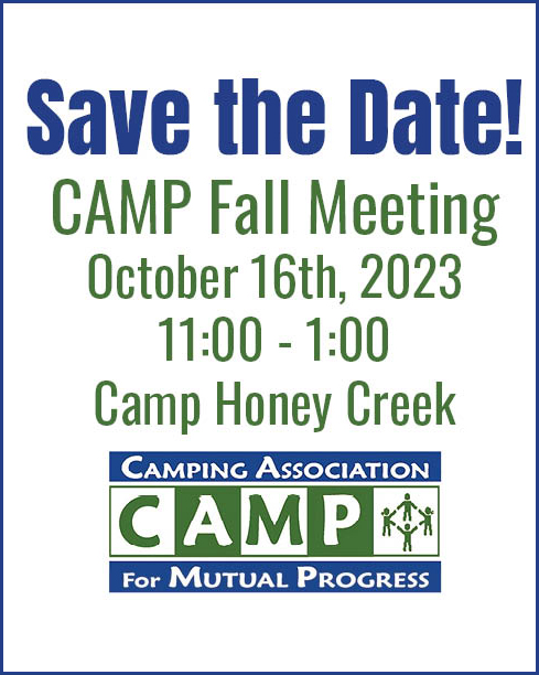 Fall Meeting will be held at Camp Honey Creek on October 16th 2023